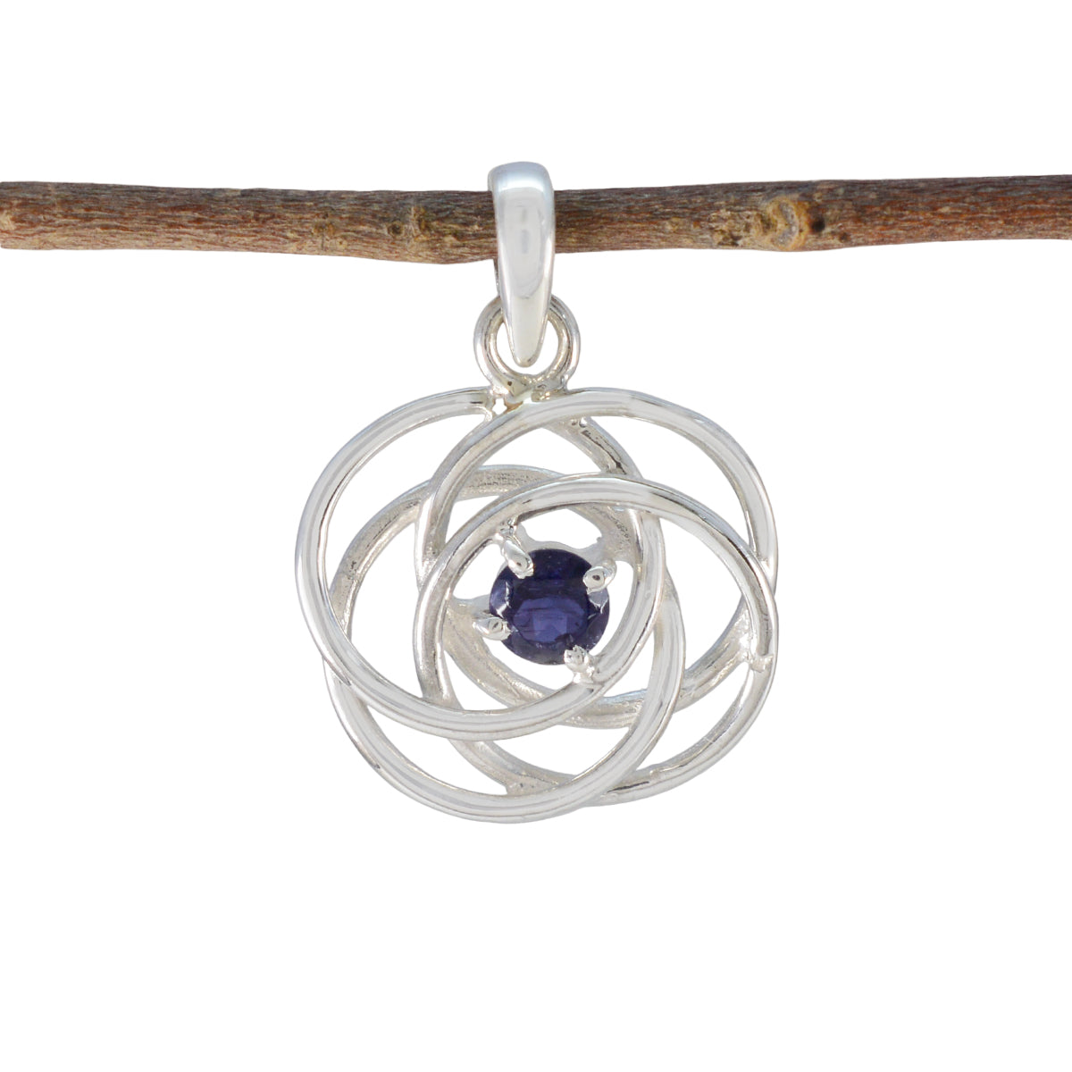 Aaliyah Blue Retro Delicate Pendant Iolite Blue Blue