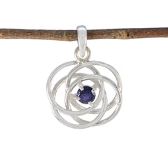 Aaliyah Blue Retro Delicate Pendant Iolite Blue Blue