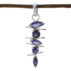 Camila Blue Cocktail Featherlight Pendant Iolite Blue Blue