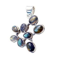 Andrea Grey Contemporary Featherlight Pendant Labradorite Grey Grey