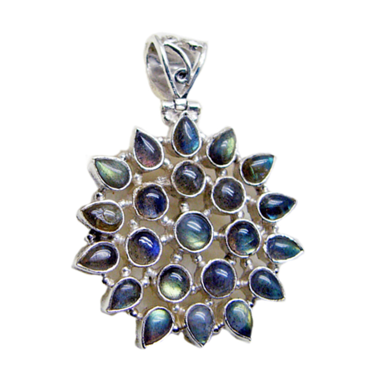 Camila Grey Ethnic Statement Pendant Labradorite Grey Grey