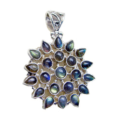 Camila Grey Ethnic Statement Pendant Labradorite Grey Grey