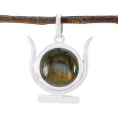 Layla Grey Sophisticated Dainty Pendant Labradorite Grey Grey