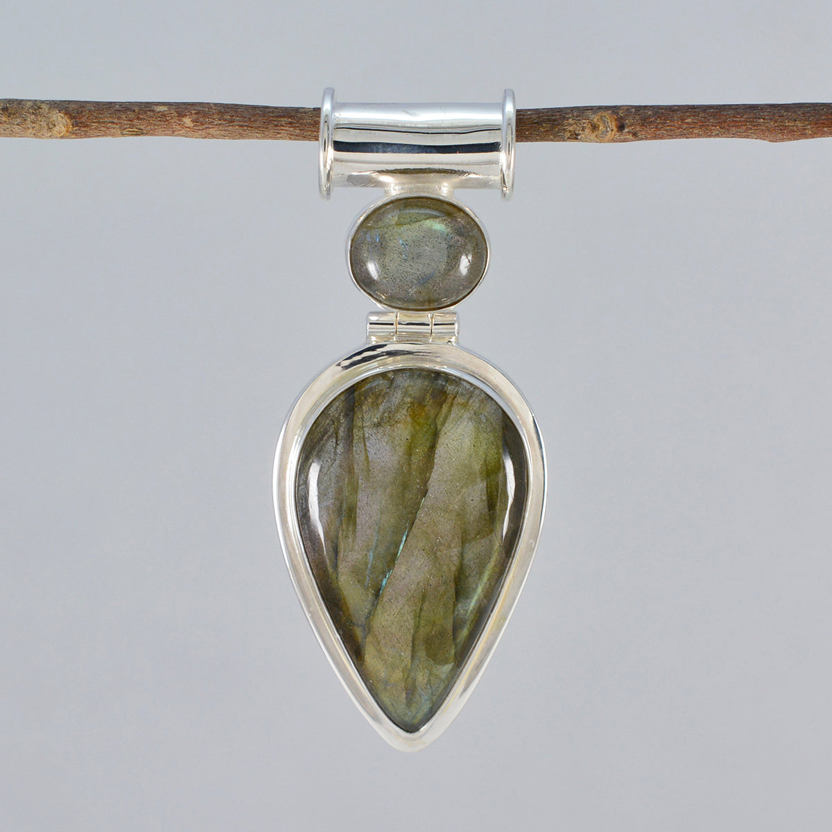 Yasmine Grey Artisan Statement Pendant