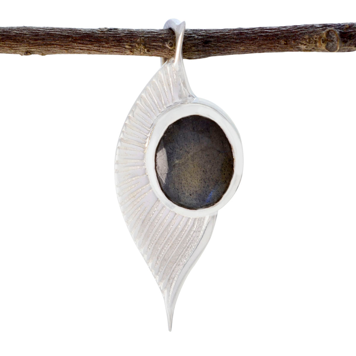 Kennedy Grey Abstract Dainty Pendant Labradorite Grey Grey