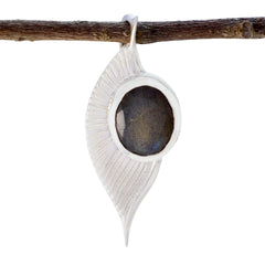Kennedy Grey Abstract Dainty Pendant Labradorite Grey Grey