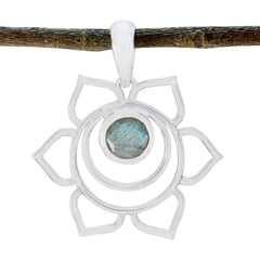 Inès Grey Rope-Wire Dainty Pendant Labradorite Grey Grey