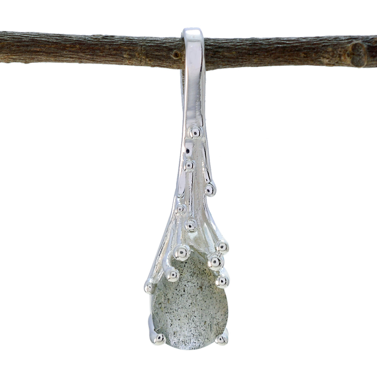 Ángeles Grey Luxurious Delicate Pendant Labradorite Grey Grey