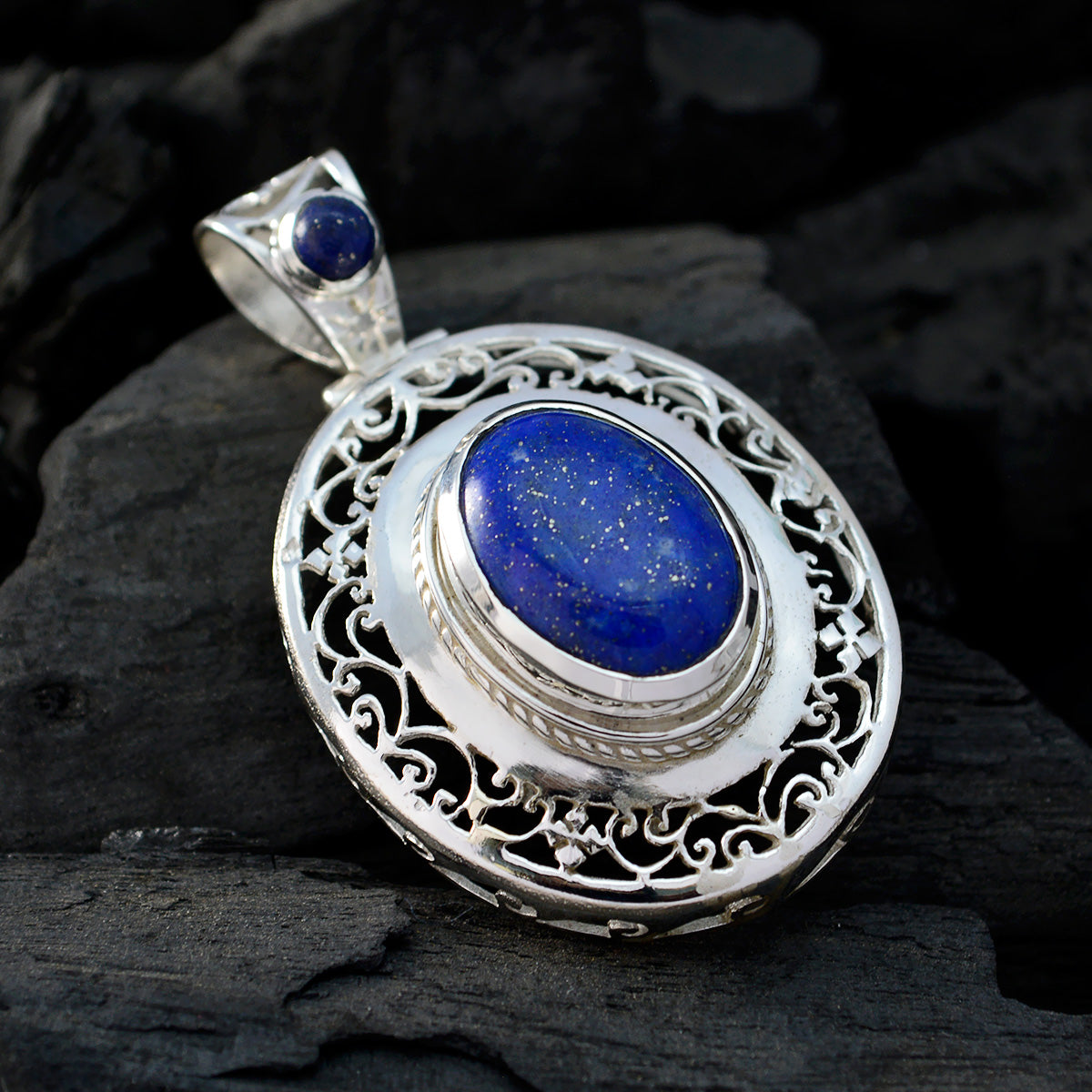 Claire Blue Art-Deco Edgy Pendant