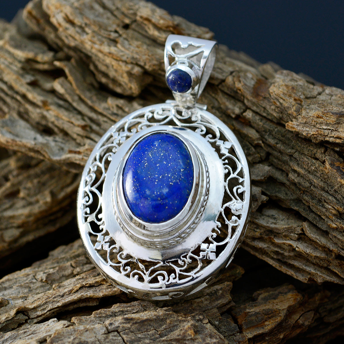 Claire Blue Art-Deco Edgy Pendant