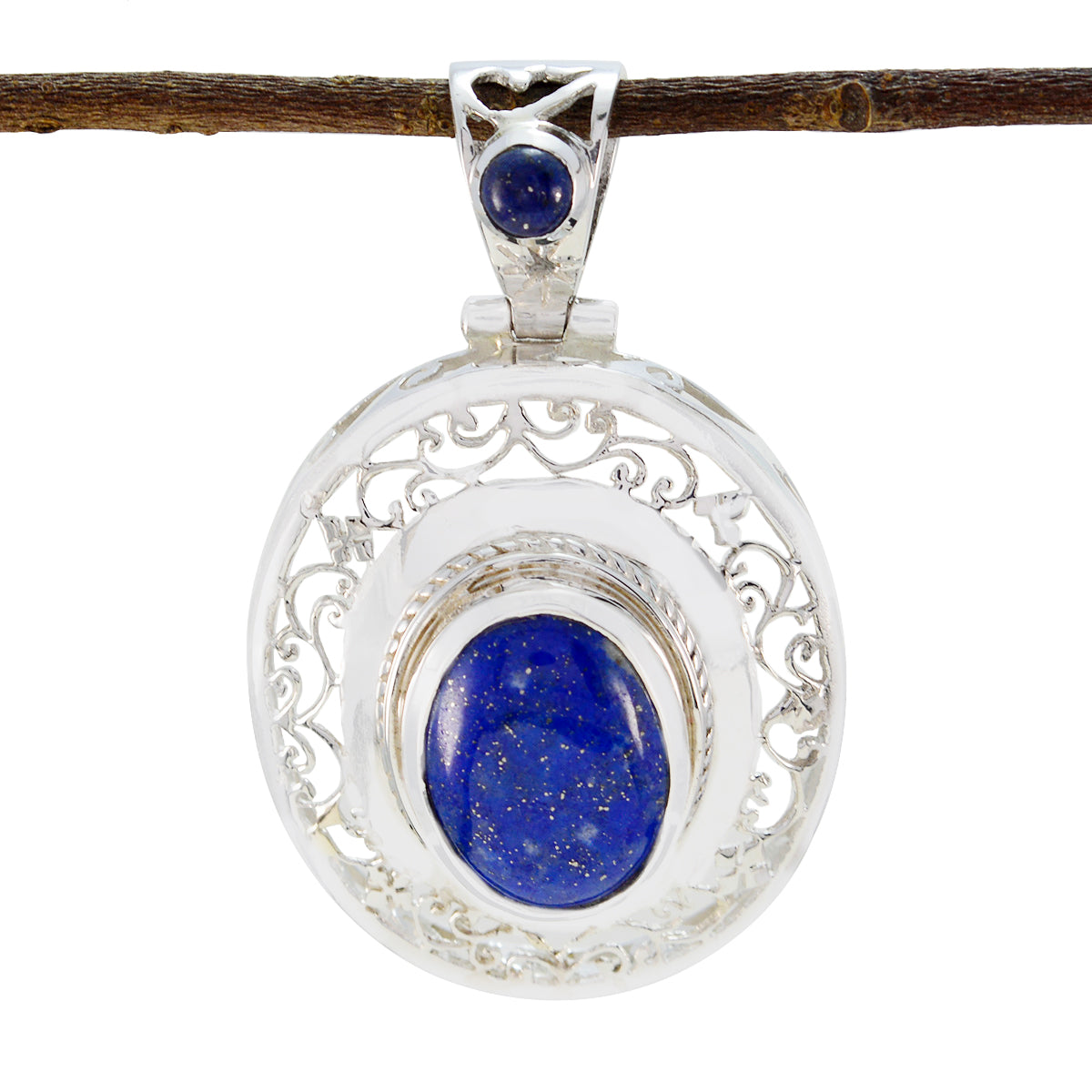 Claire Blue Art-Deco Edgy Pendant Lapis Lazuli Blue Blue