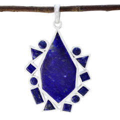 Cecilia Blue Luxurious Statement Pendant Lapis Lazuli Blue Blue