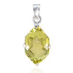 Valentina Yellow Ethnic Statement Pendant Lemon Quartz Yellow Yellow