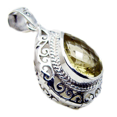 Dayana Yellow Victorian Statement Pendant Lemon Quartz Yellow Yellow