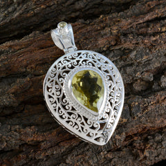 Alice Yellow Filigree Statement Pendant Lemon Quartz Yellow Yellow