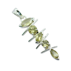 Carolina Yellow Eternity Slim Pendant Lemon Quartz Yellow Yellow