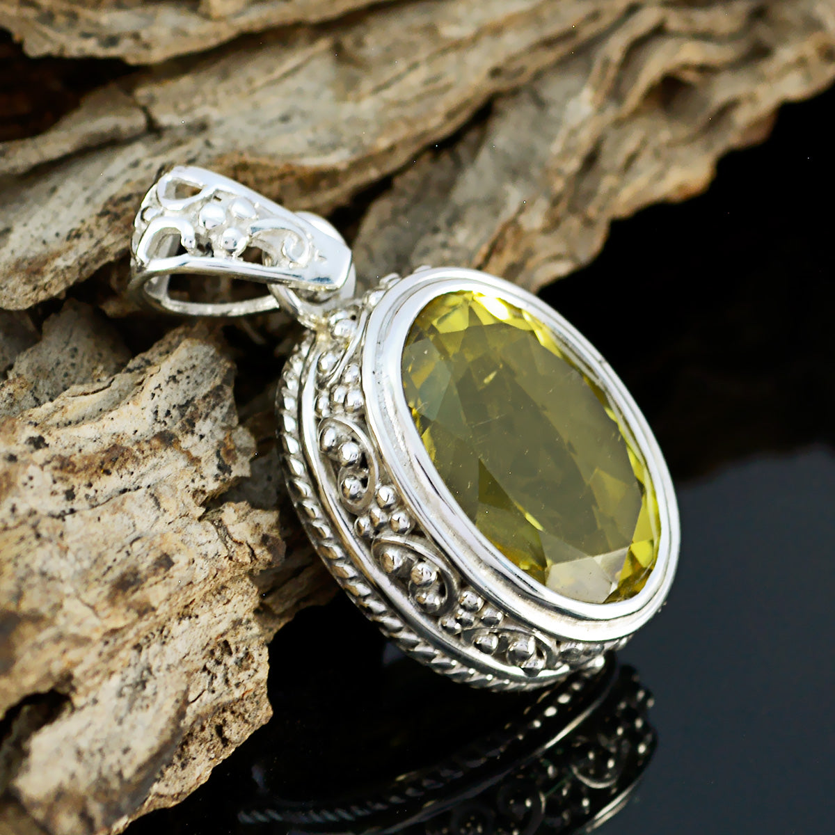 Agnes Yellow Artisan Chunky Pendant