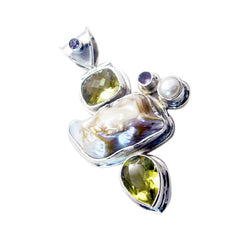 Charlotte White Boho Chunky Pendant