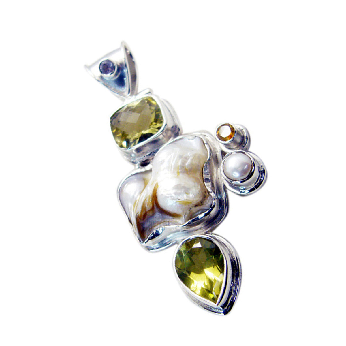 Chloe White Artisan Chunky Pendant