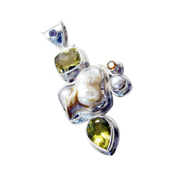 Chloe White Artisan Chunky Pendant