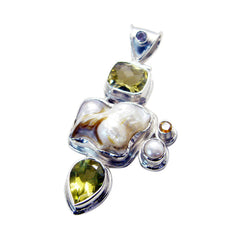 Chloe White Artisan Chunky Pendant