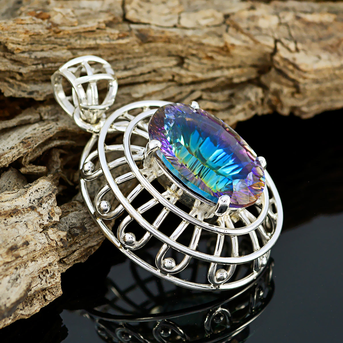 Leah multicolor Rope-Wire Chunky Pendant
