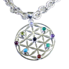 Luna multicolor Art-Deco Statement Pendant Multi Stone multicolor Multicolor