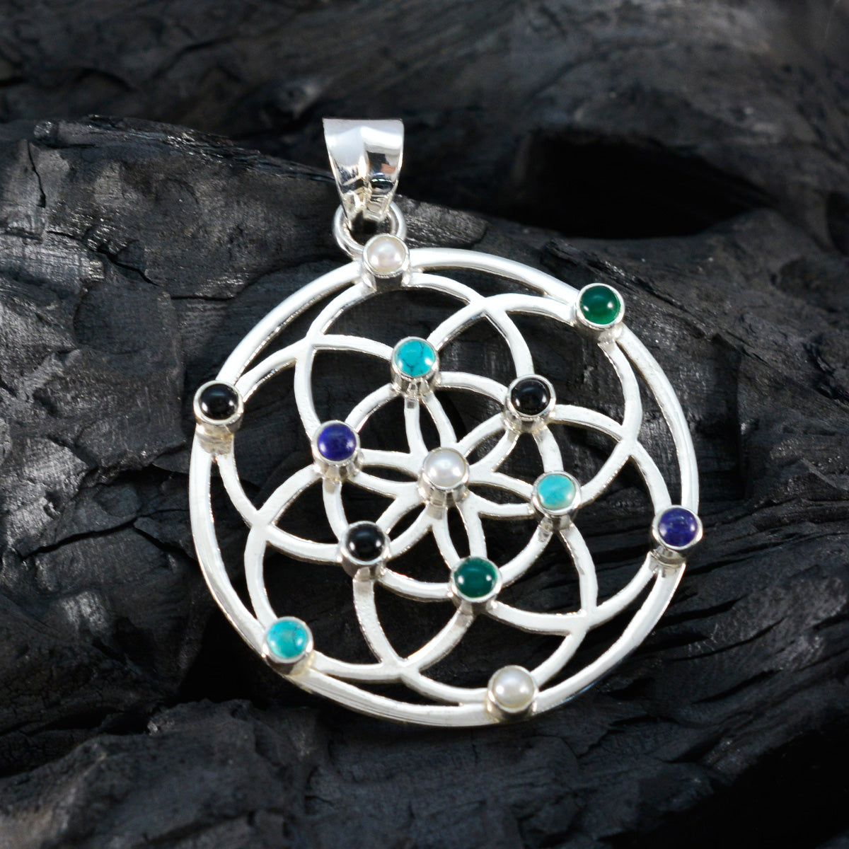 Zoe multicolor Filigree Statement Pendant