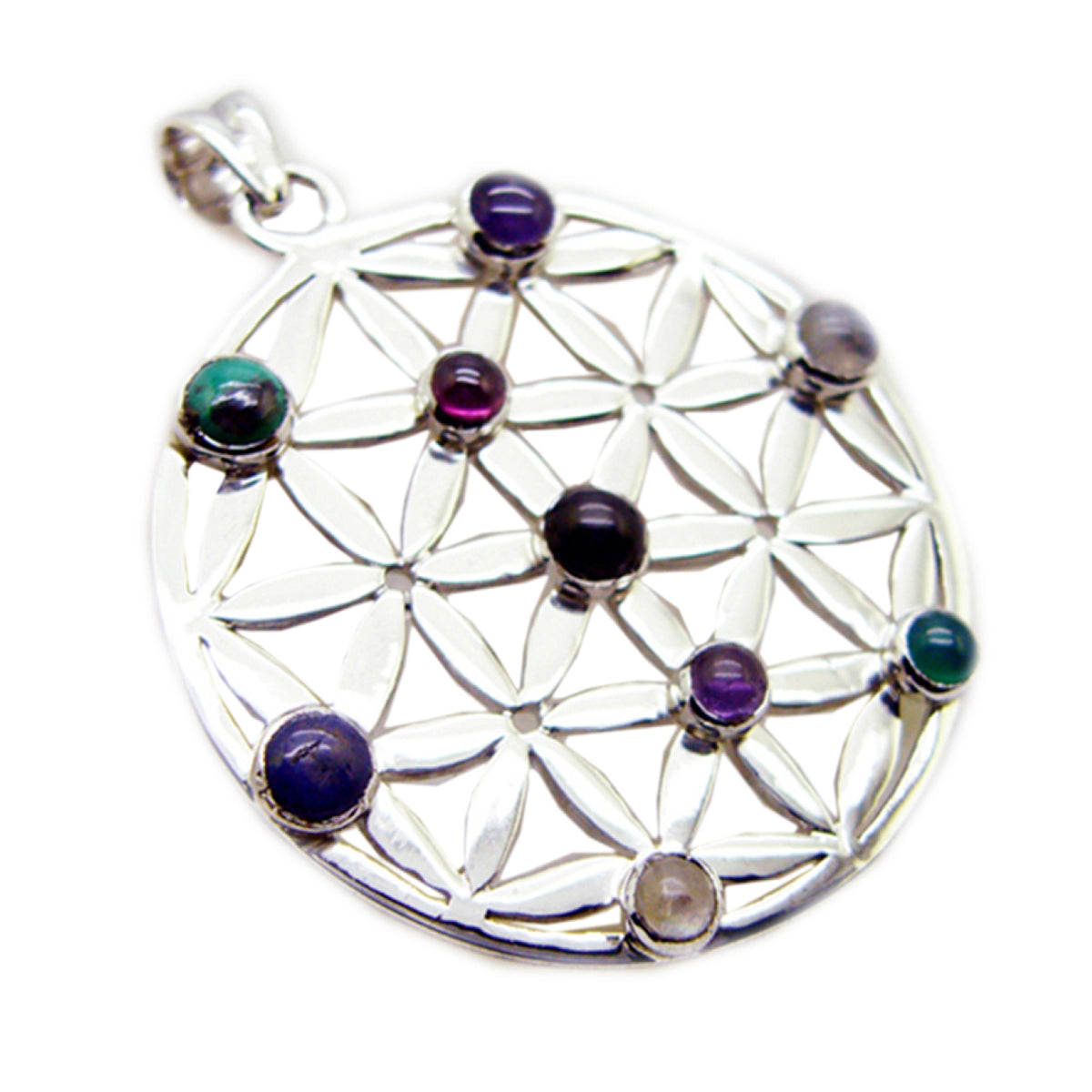 Giulia multicolor Art-Deco Statement Pendant Multi Stone multicolor Multicolor