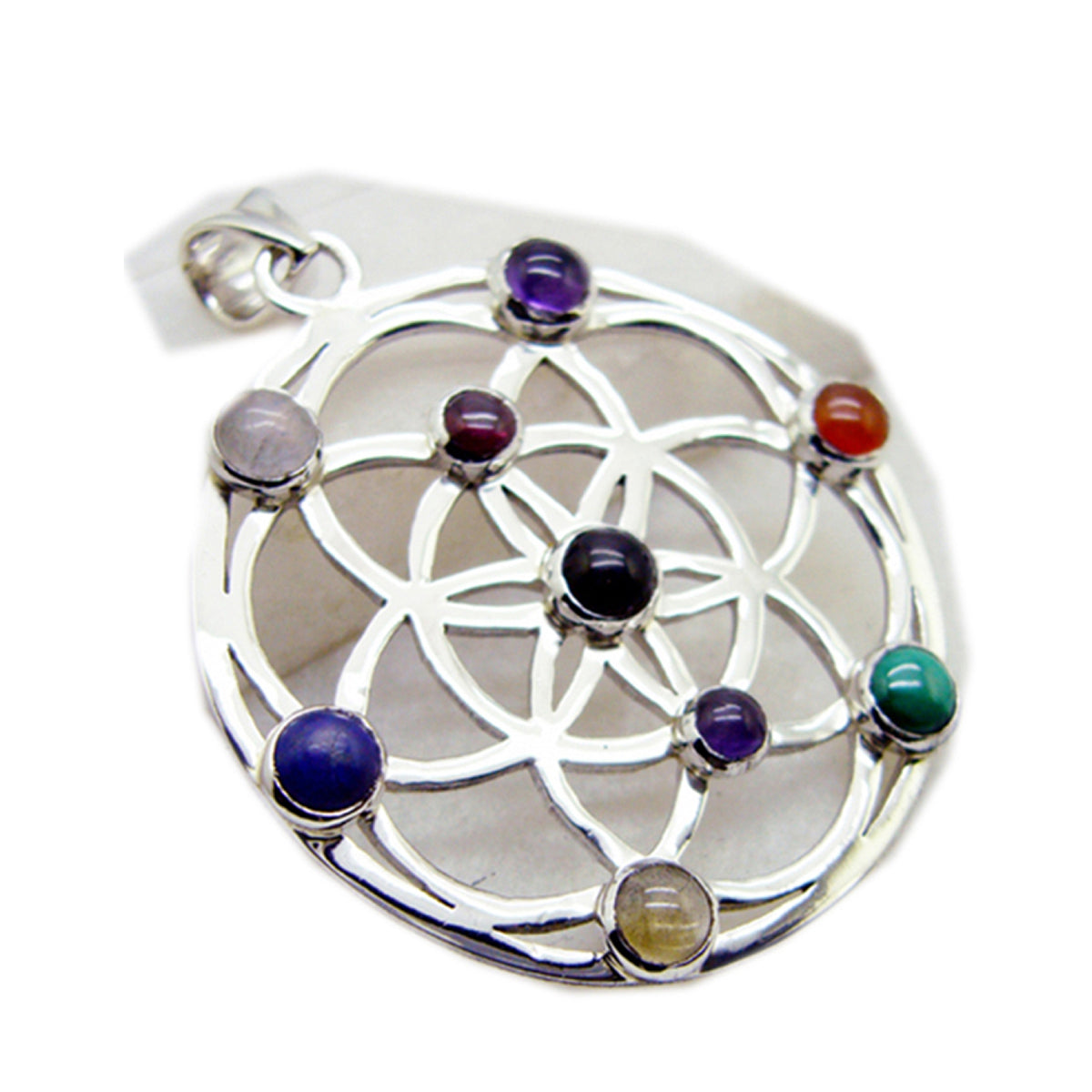 Teresa multicolor Art-Deco Statement Pendant Multi Stone multicolor Multicolor