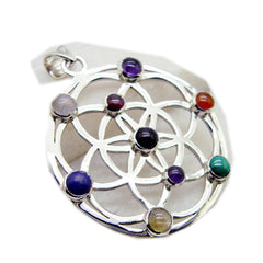 Teresa multicolor Art-Deco Statement Pendant Multi Stone multicolor Multicolor