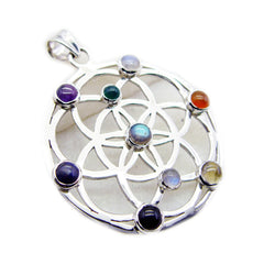 Violet multicolor antique Statement Pendant Multi Stone multicolor Multicolor