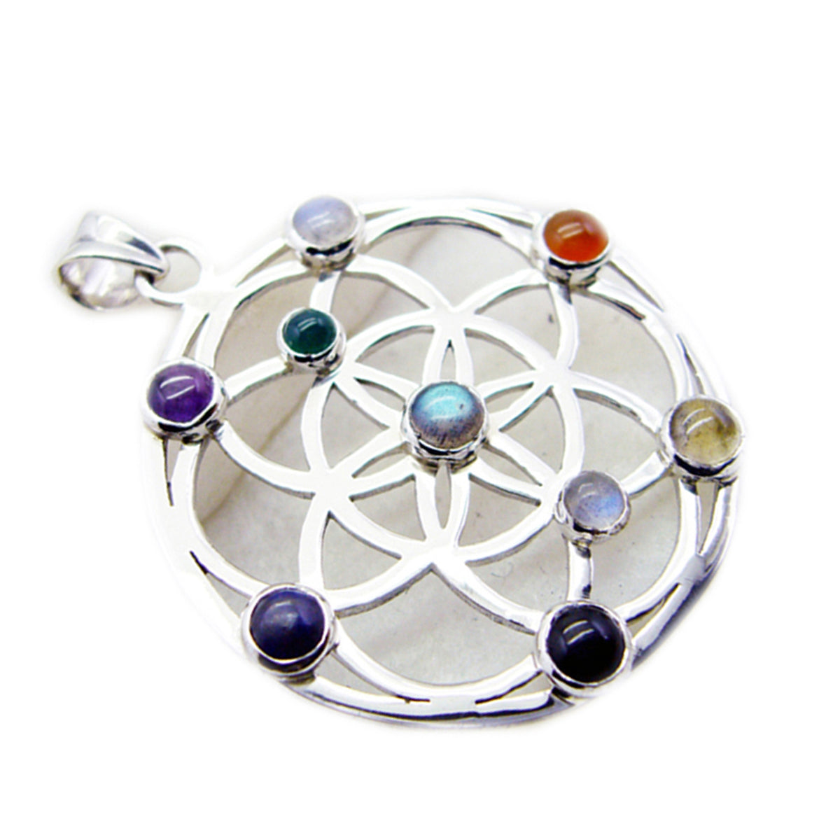 Violet multicolor antique Statement Pendant