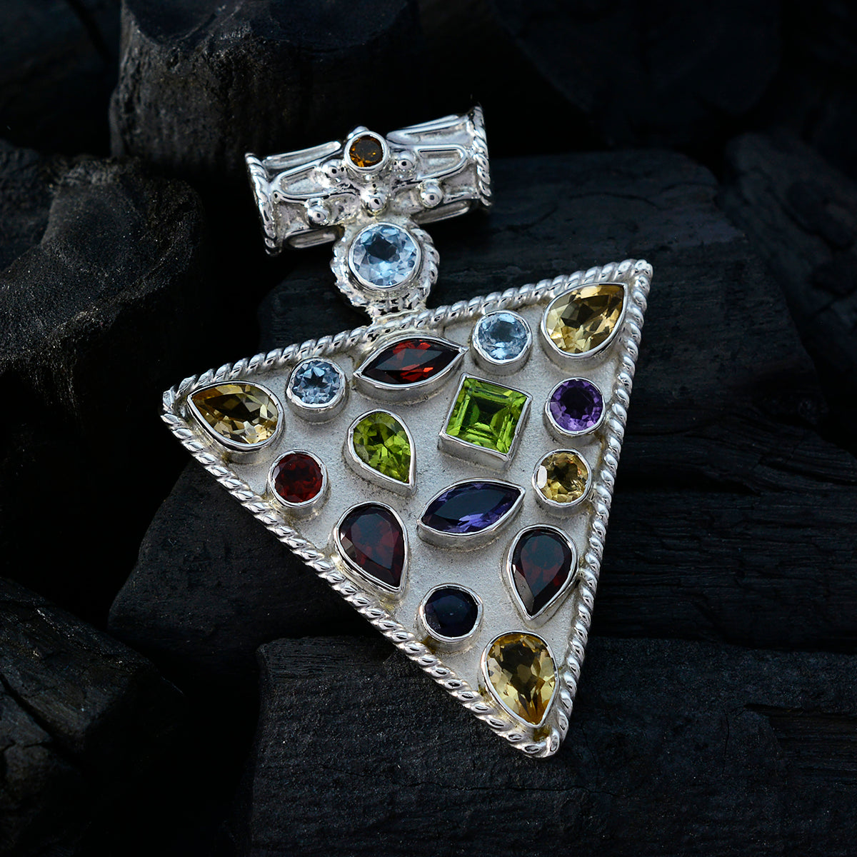 María multicolor Rope-Wire Statement Pendant