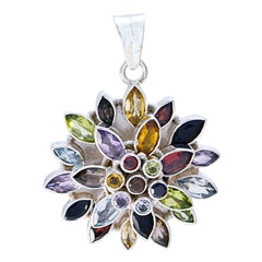 Lucy multicolor Ethnic Chunky Pendant Multi Stone multicolor Multicolor