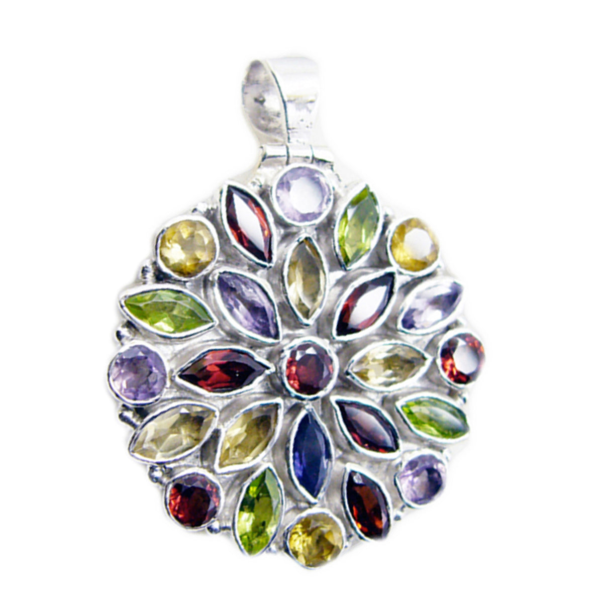 Sophia multicolor Ethnic Chunky Pendant Multi Stone multicolor Multicolor