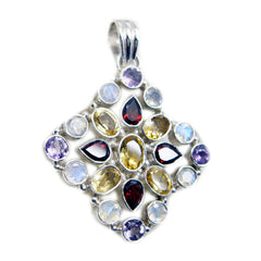 Yasmin multicolor Ethnic Chunky Pendant Multi Stone multicolor Multicolor