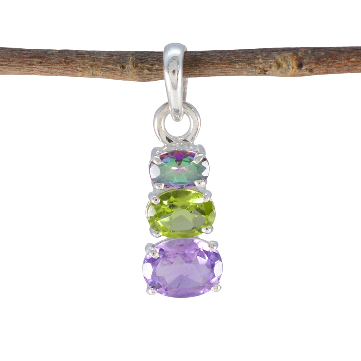 Eun-ji multicolor Trendy Minimalist Pendant Multi Stone multicolor Multicolor
