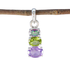 Eun-ji multicolor Trendy Minimalist Pendant Multi Stone multicolor Multicolor