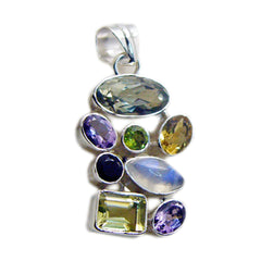 Evelyn multicolor Artisan Chunky Pendant Multi Stone multicolor Multicolor