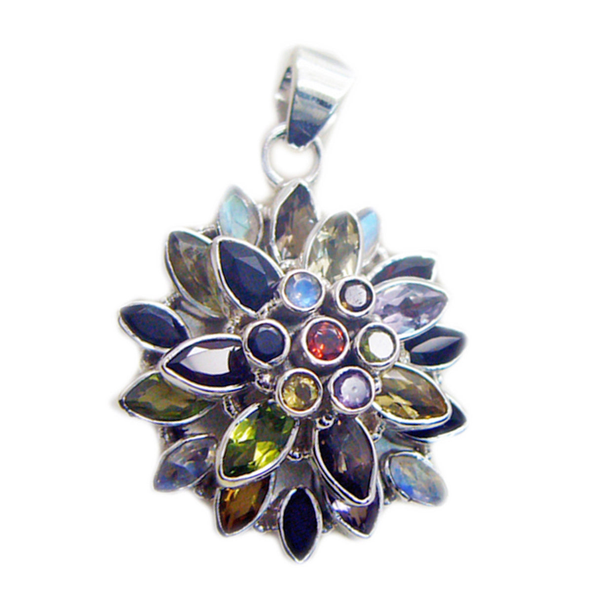 Marie multicolor Boho Chunky Pendant Multi Stone multicolor Multicolor