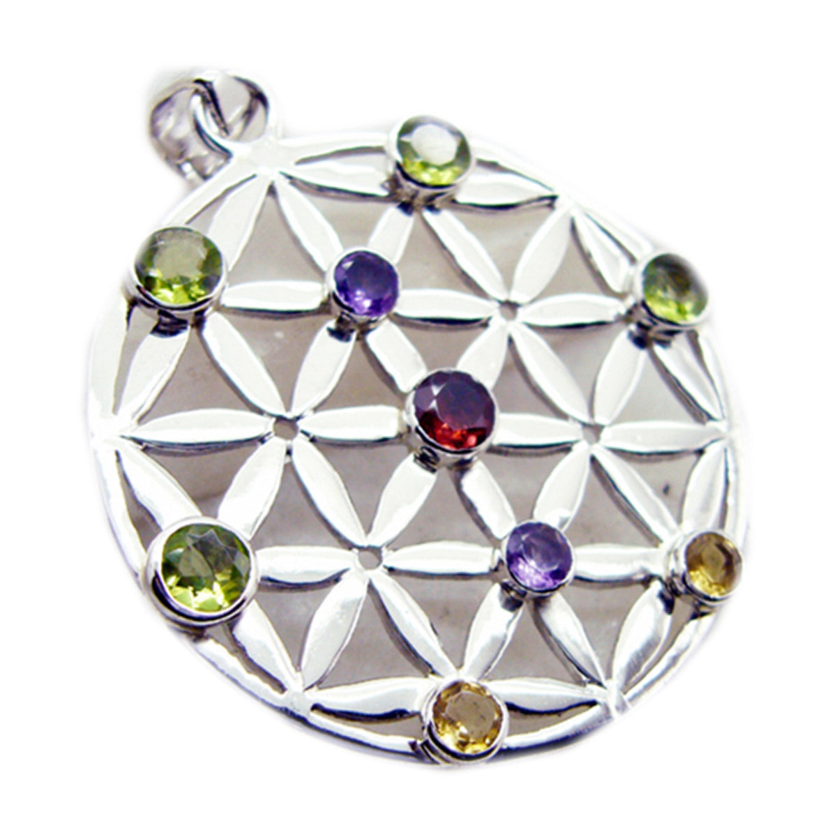Ines multicolor Geometric Statement Pendant Multi Stone multicolor Multicolor
