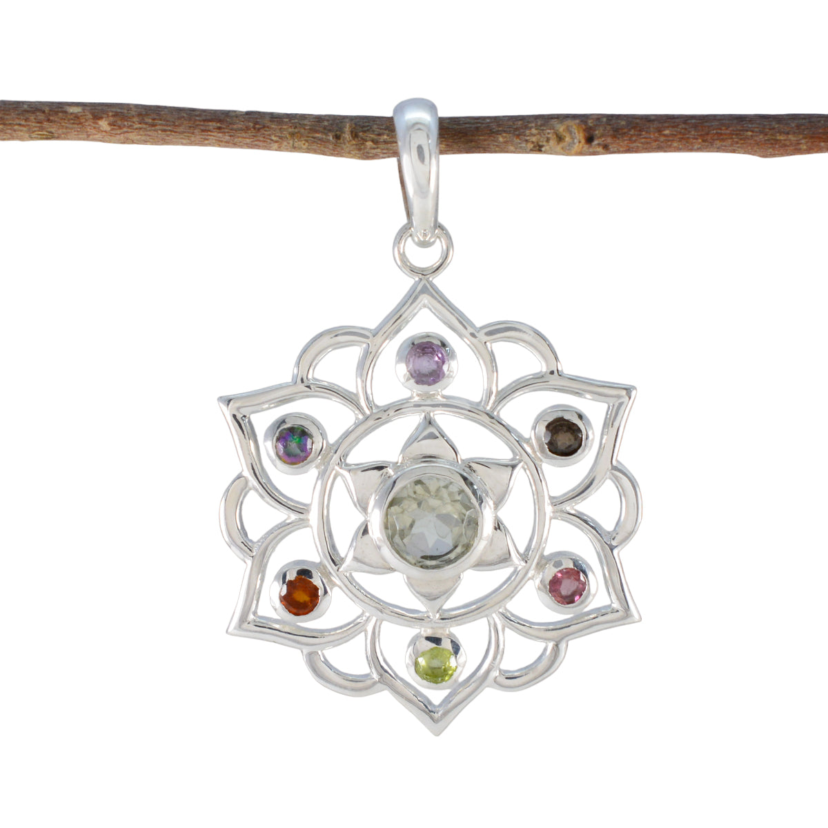 Violet multicolor Rope-Wire Classic Pendant Multi Stone multicolor Multicolor