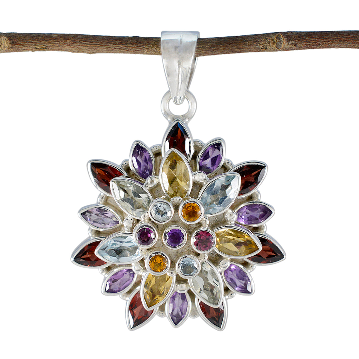 Mia multicolor Traditional Chunky Pendant Multi Stone multicolor Multicolor