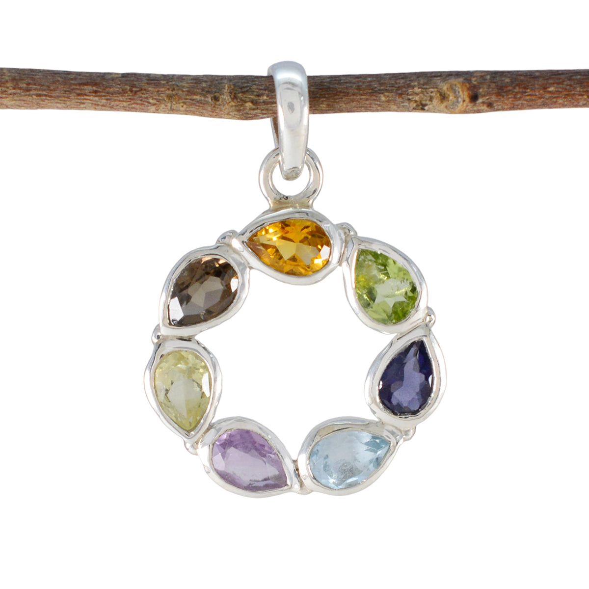 Leah multicolor Sophisticated Dainty Pendant Multi Stone multicolor Multicolor