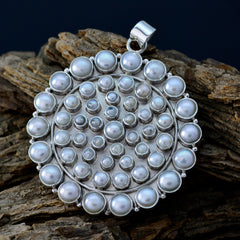 Clara White Heritage Chunky Pendant