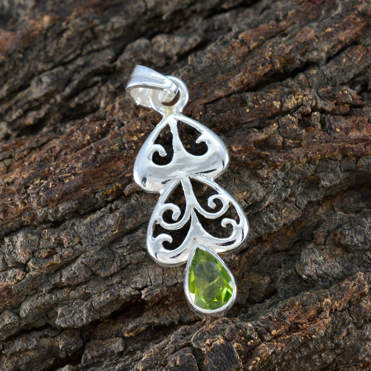 Aurora Green Art-Deco Whisper-thin Pendant