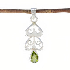 Aurora Green Art-Deco Whisper-thin Pendant Peridot Green Green