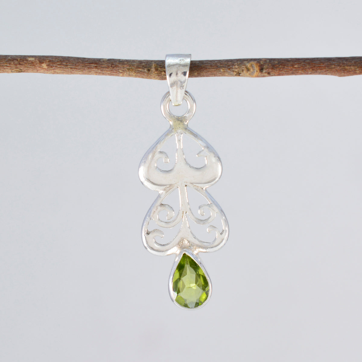 Aurora Green Art-Deco Whisper-thin Pendant