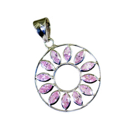 Bianca Pink Signet Featherlight Pendant Pink CZ Pink Pink
